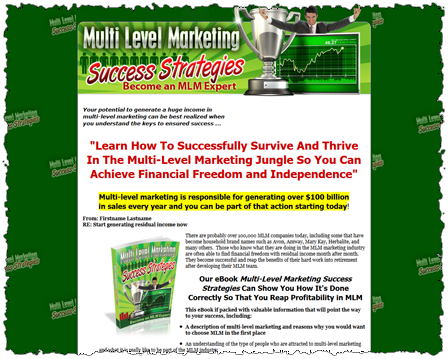 Multi Level Marketing Success Strategies