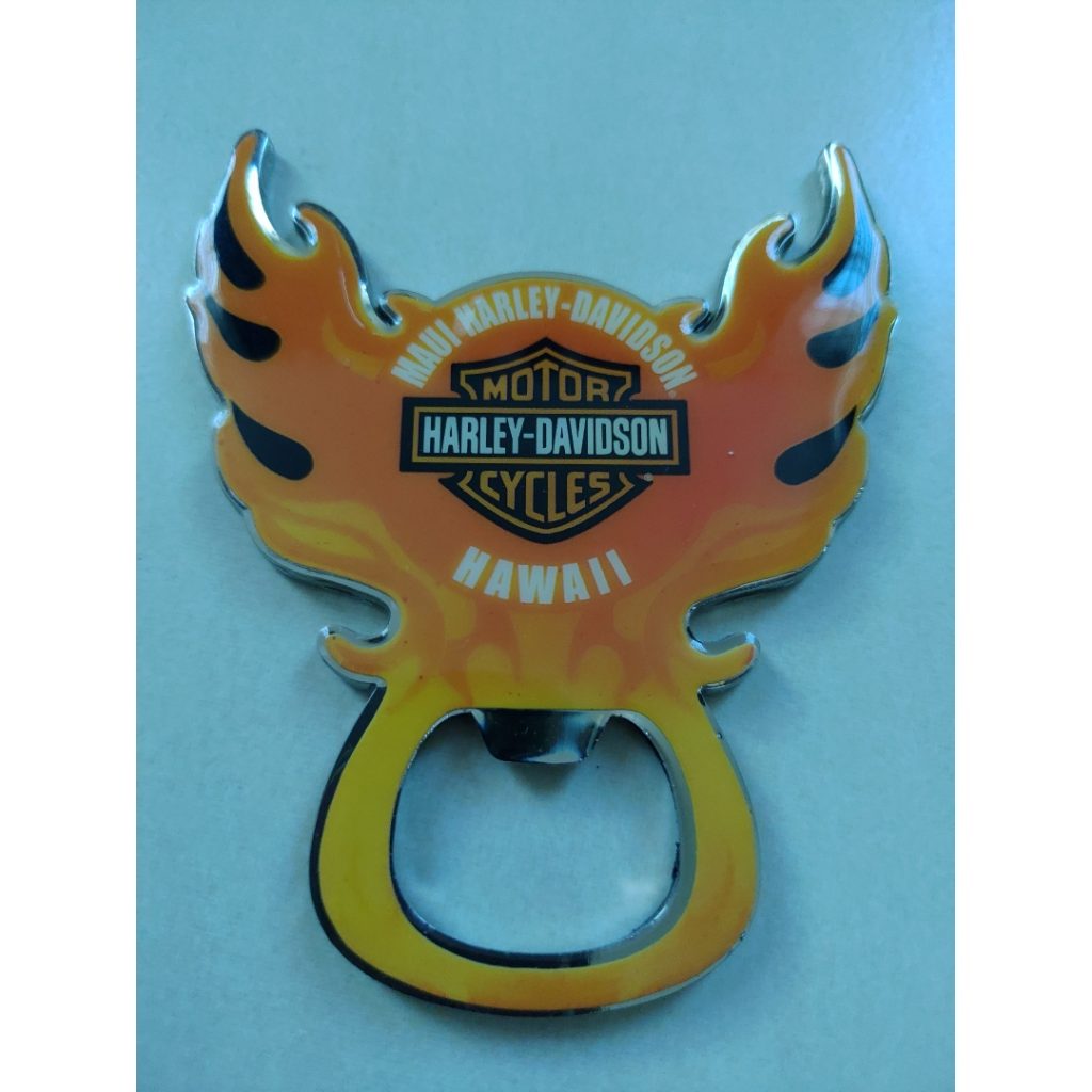 Harley Davidson Maui Orange Flame Wings fridge magnet