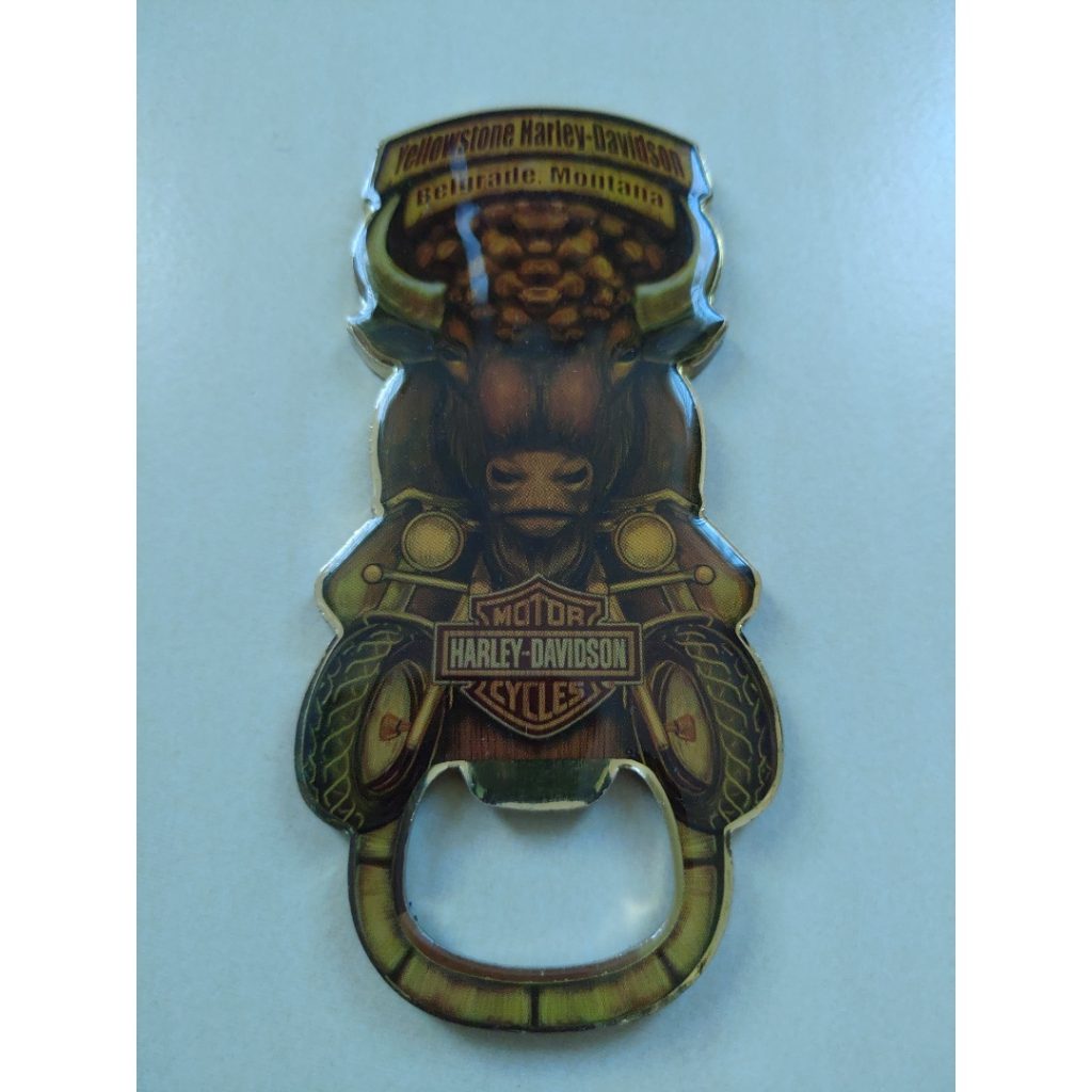 Harley Davidson Yellowstone Bison fridge magnet