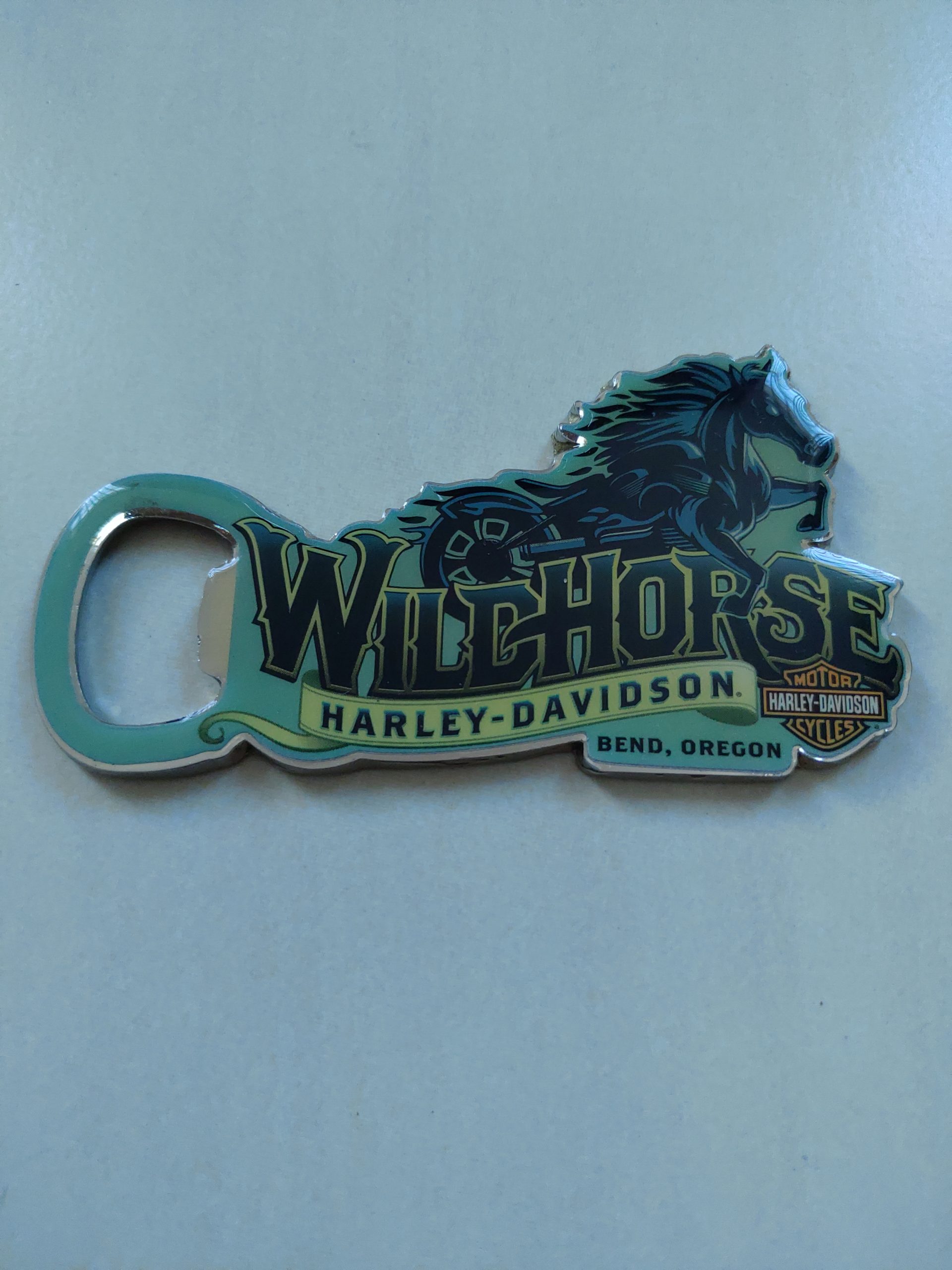 Harley Davidson Oregon Wild Horse bottle opener fridge magnet