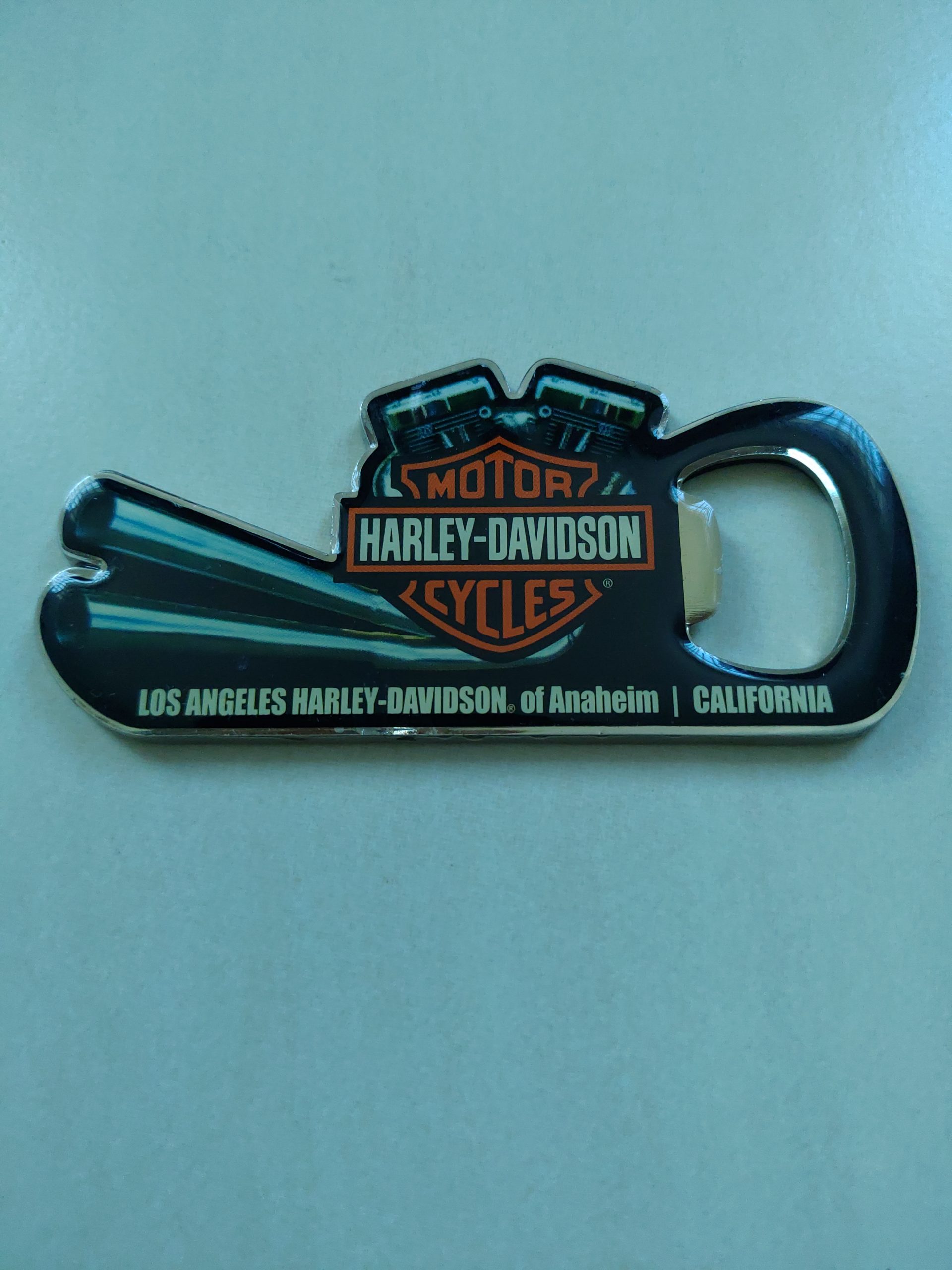 Harley Davidson Los Angeles Twin Exhaust bottle opener magnet