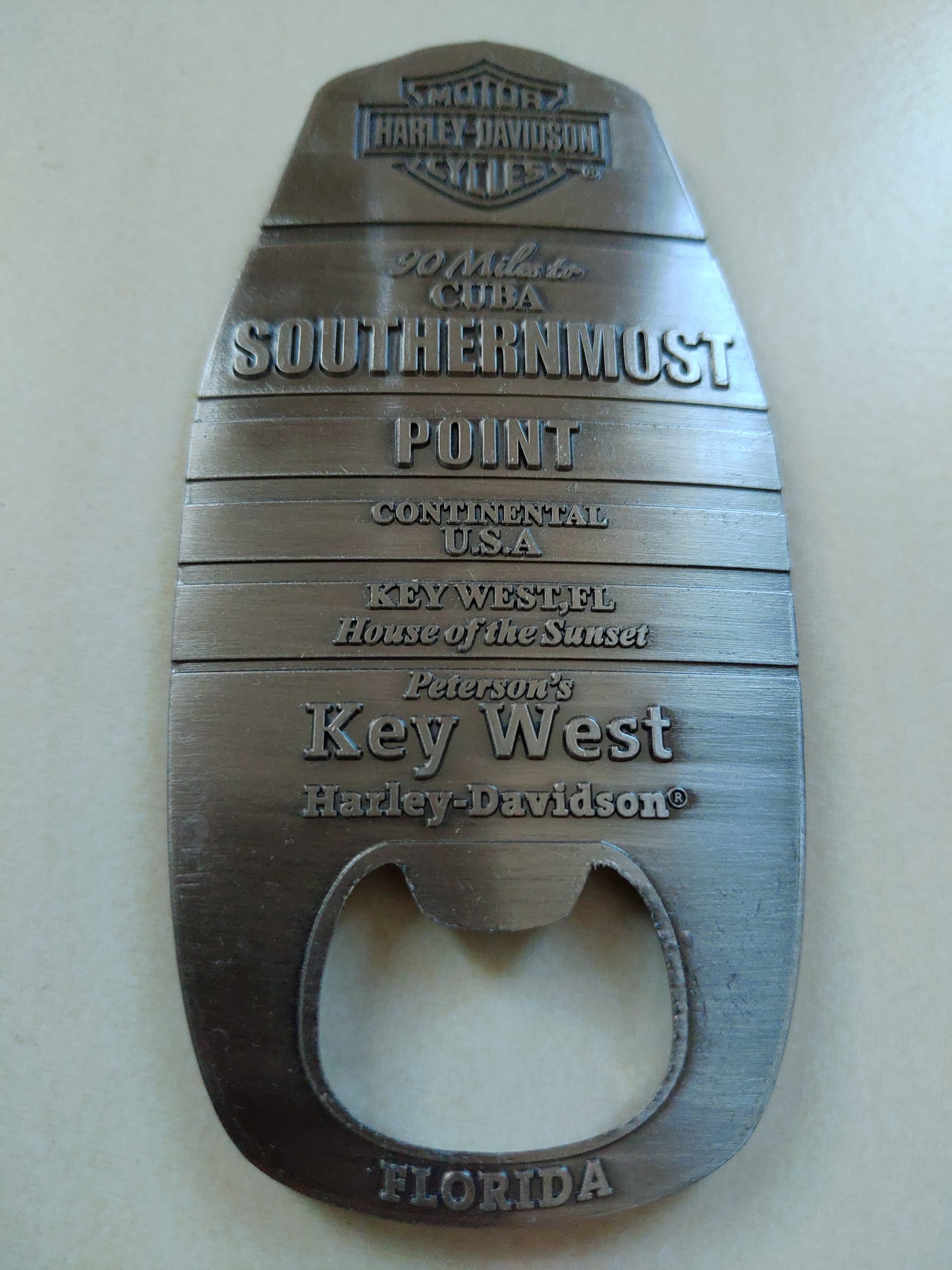 Harley Davidson Key West Honeycomb bottle opener magnet