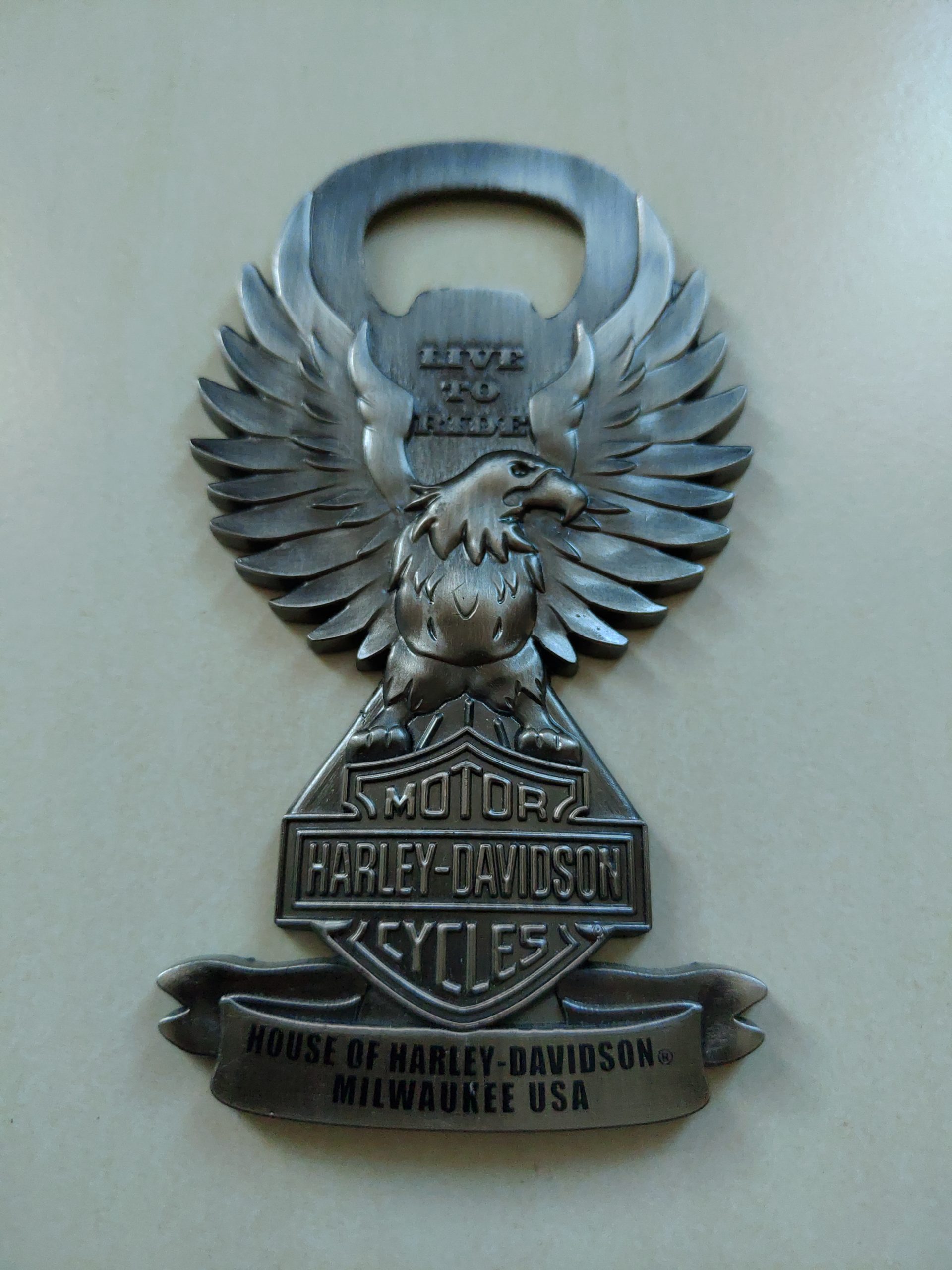 Harley Davidson Milwaukee Eagle bottle opener magnet